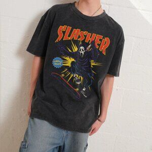 Slasher Wash T-Shirt - Skateboard Ghost Graphic